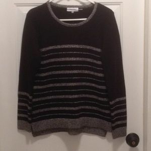 Calvin Klein Black with a Gray Stripes Sweater